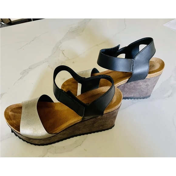 Chocolat Blu Miani Brown Suede and Silver Wedge Sandals, excellent condition 7 - Picture 9 of 11